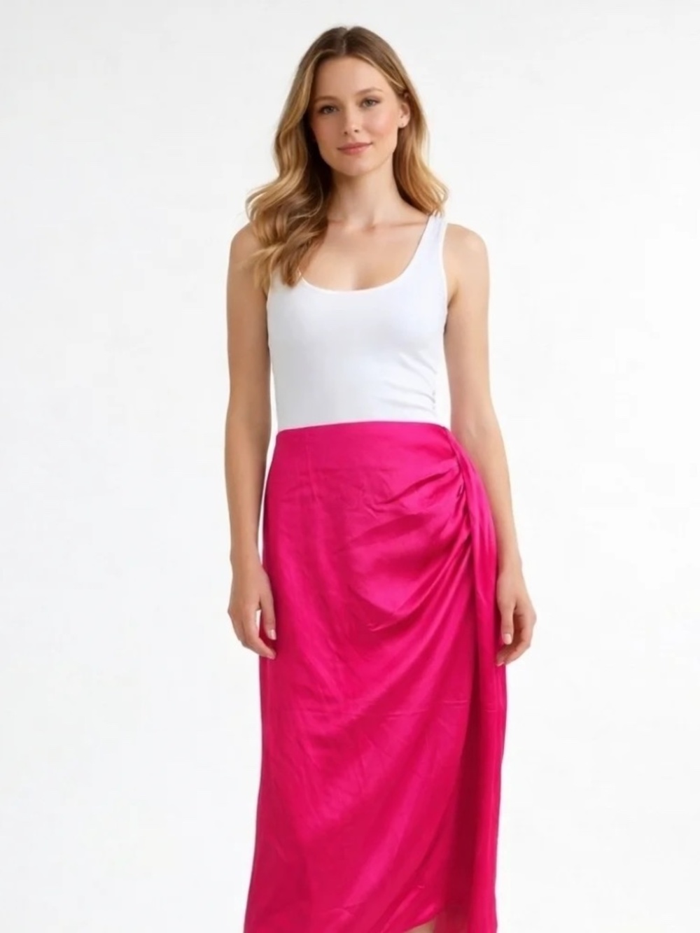 NWT J.Crew Sarong Skirt Sweet Briar Pink Ruched Midi Size 2